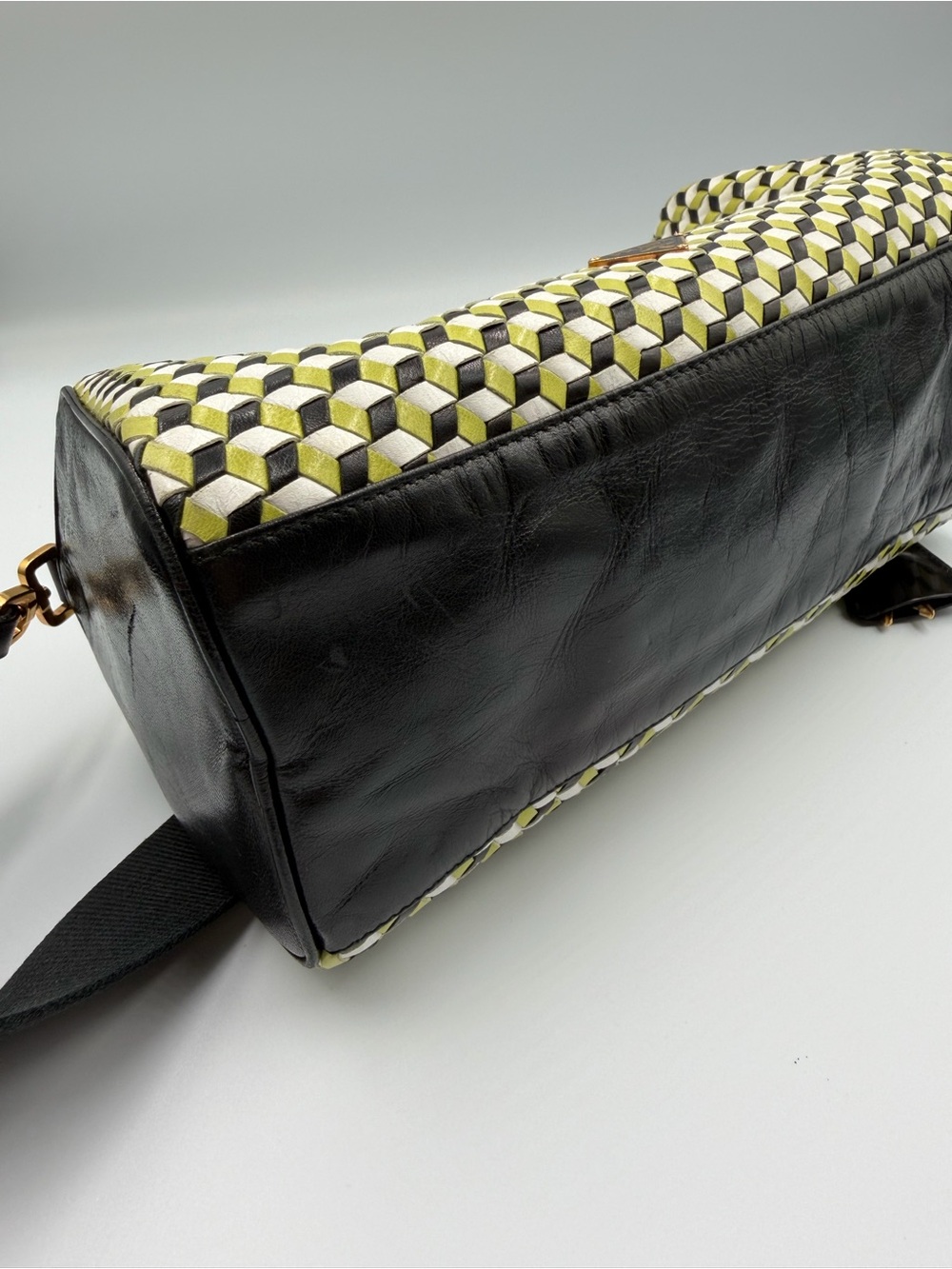 PRADA vintage perspective cubes shoulder bag - Picture 5 of 14